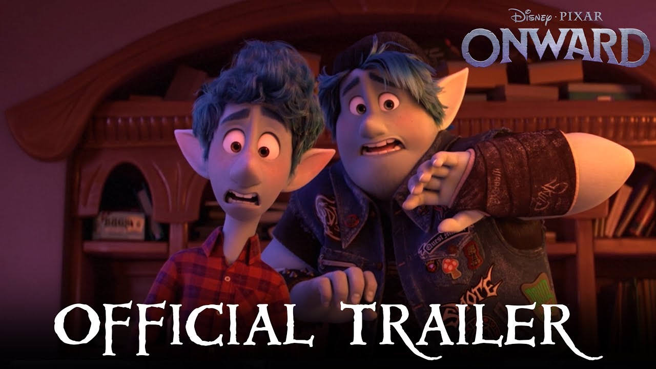 Animated characters from Pixar's Onward in a warmly lit interior.